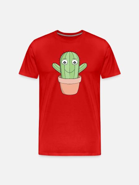 A cute smiling cactus - Men's Premium Organic T-Shirt - red
