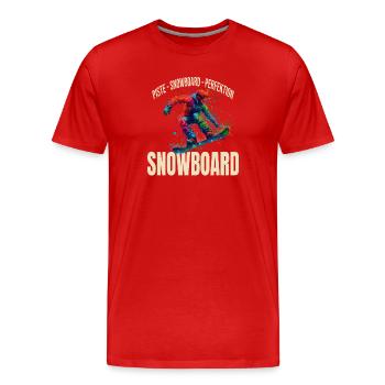 Piste - Snowboard - Perfektion - Männer Premium Bio T-Shirt - Rot - Vorne - Damien (186cm)