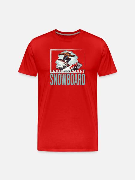 Leidenschaft Snowboard - Männer Premium Bio T-Shirt - Rot