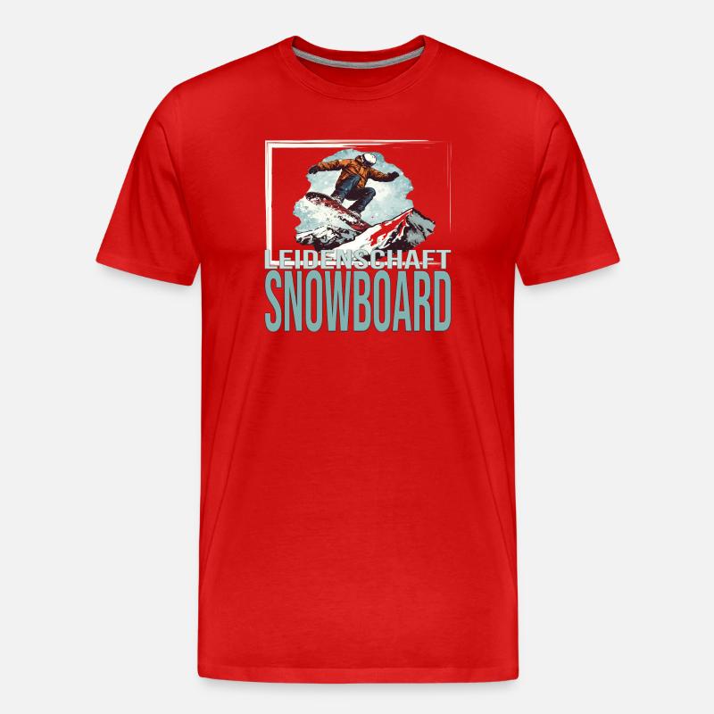 Leidenschaft Snowboard - Männer Premium Bio T-Shirt - Rot