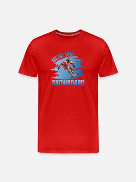 Meine DNA - Snowboard - Männer Premium Bio T-Shirt - Rot