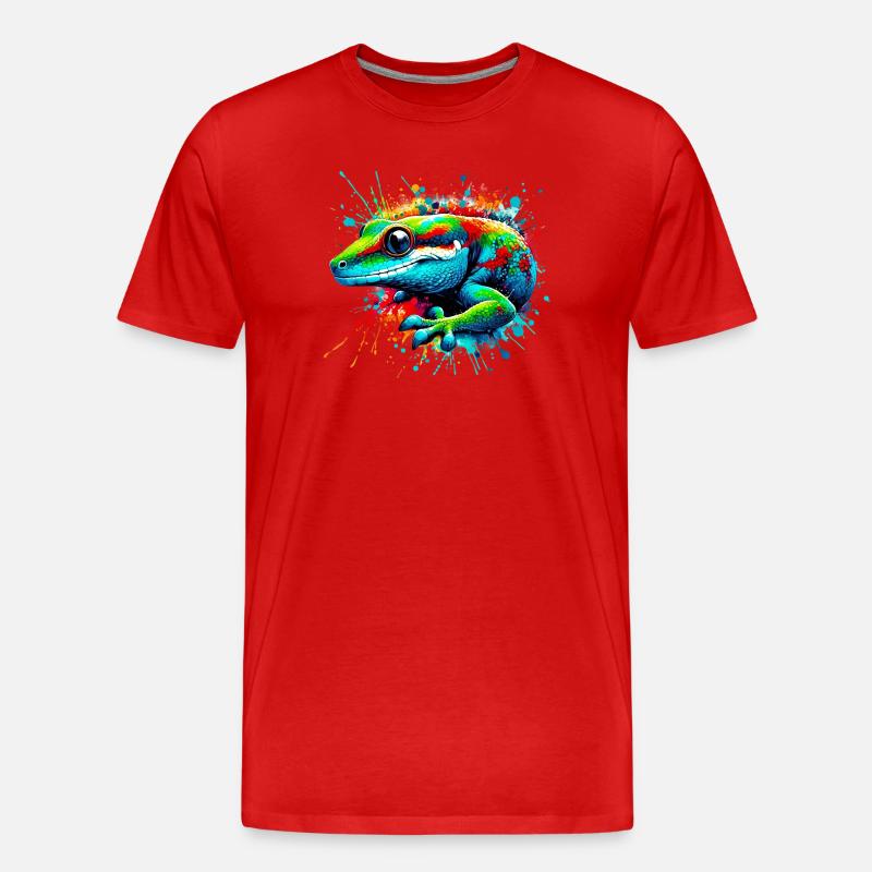 Gecko - Männer Premium Bio T-Shirt - Rot