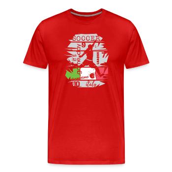 Fußball Italien Torschuss Team Illustration Symbol - Männer Premium Bio T-Shirt - Rot - Vorne - Damien (186cm)