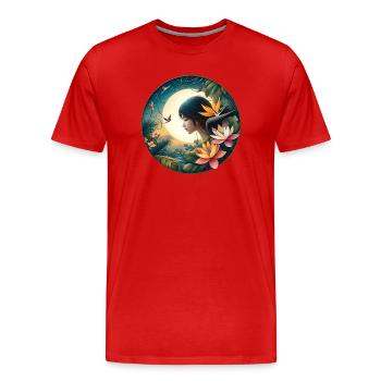 Paradise Night - Männer Premium Bio T-Shirt - Rot - Vorne - Damien (186cm)