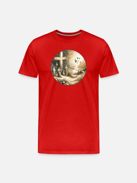 Cross of Faith - Men's Premium Organic T-Shirt - red