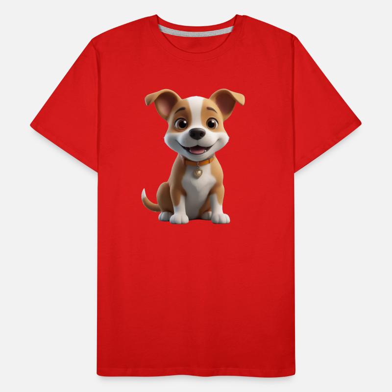 Chiot mignon avec cœur T-shirt bio Premium Homme