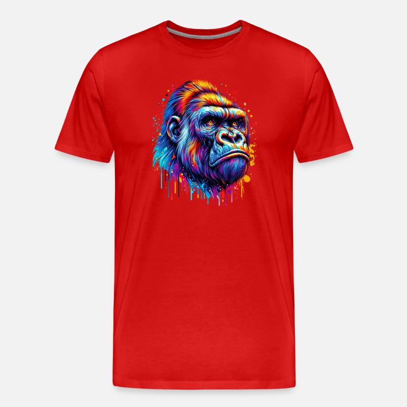 Gorilla - Männer Premium Bio T-Shirt - Rot