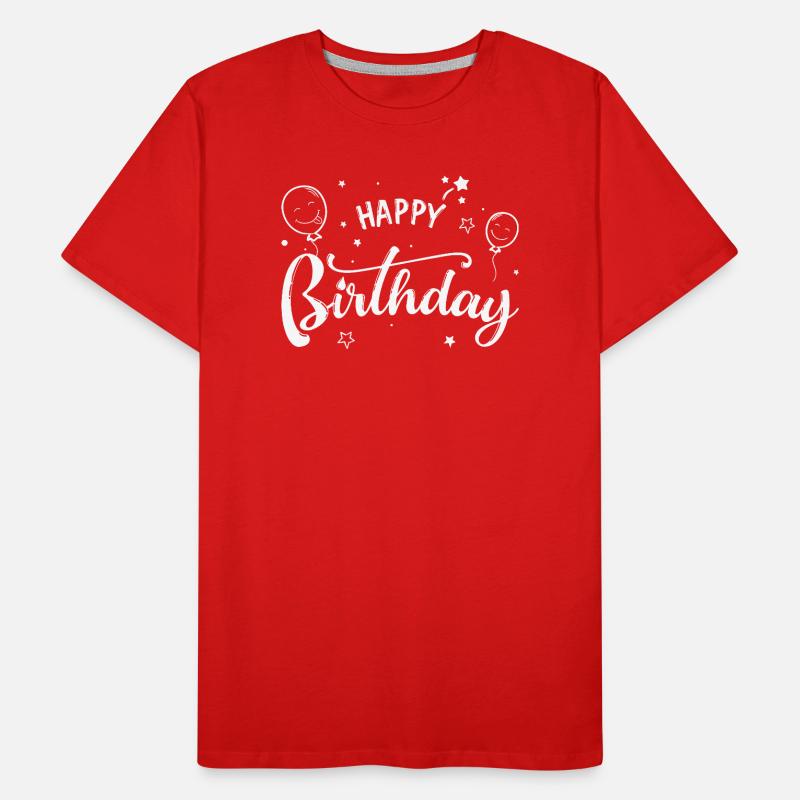 Birthday Balloons Script Men's Premium Organic T-Shirt