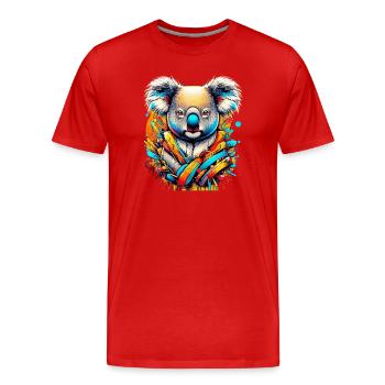 Koala - Männer Premium Bio T-Shirt - Rot - Vorne - Damien (186cm)