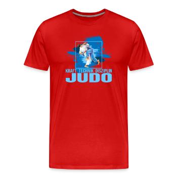 Kraft - Technik - Disziplin - Judo - Männer Premium Bio T-Shirt - Rot - Vorne - Damien (186cm)