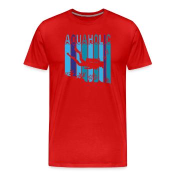 Aquaholic - Männer Premium Bio T-Shirt - Rot - Vorne - Damien (186cm)