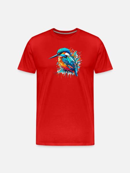 Kingfisher - Men's Premium Organic T-Shirt - red