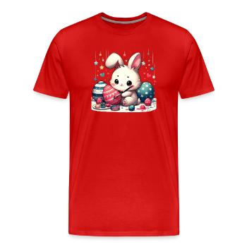Schönes Osterfest - Männer Premium Bio T-Shirt - Rot - Vorne - Damien (186cm)
