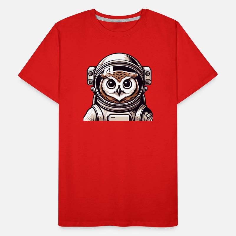 Eine Astronauten-Eule im Cartoon-Stil Männer Premium Bio T-Shirt