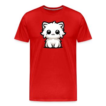 The Cutest Kitty - Men's Premium Organic T-Shirt - red - Front - Damien (186cm)