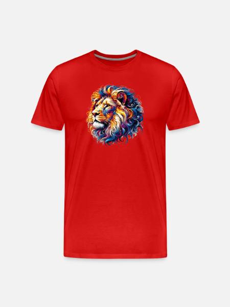 Lion - Men's Premium Organic T-Shirt - red