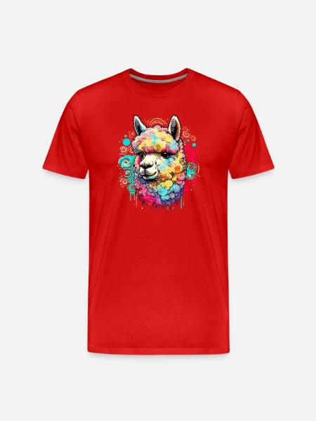 Alpaca - Men's Premium Organic T-Shirt - red