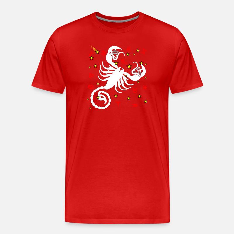 Skorpion-Farbe - Männer Premium Bio T-Shirt - Rot