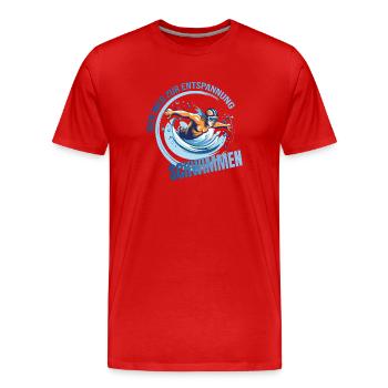 Der Weg zur Entspannung - Schwimmen - Männer Premium Bio T-Shirt - Rot - Vorne - Damien (186cm)