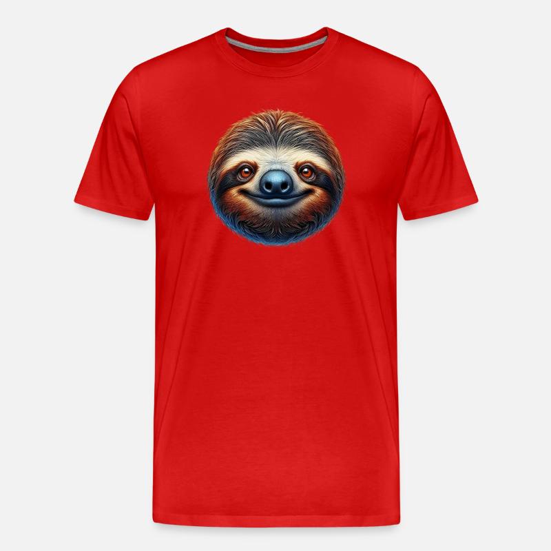 Faultier - Männer Premium Bio T-Shirt - Rot