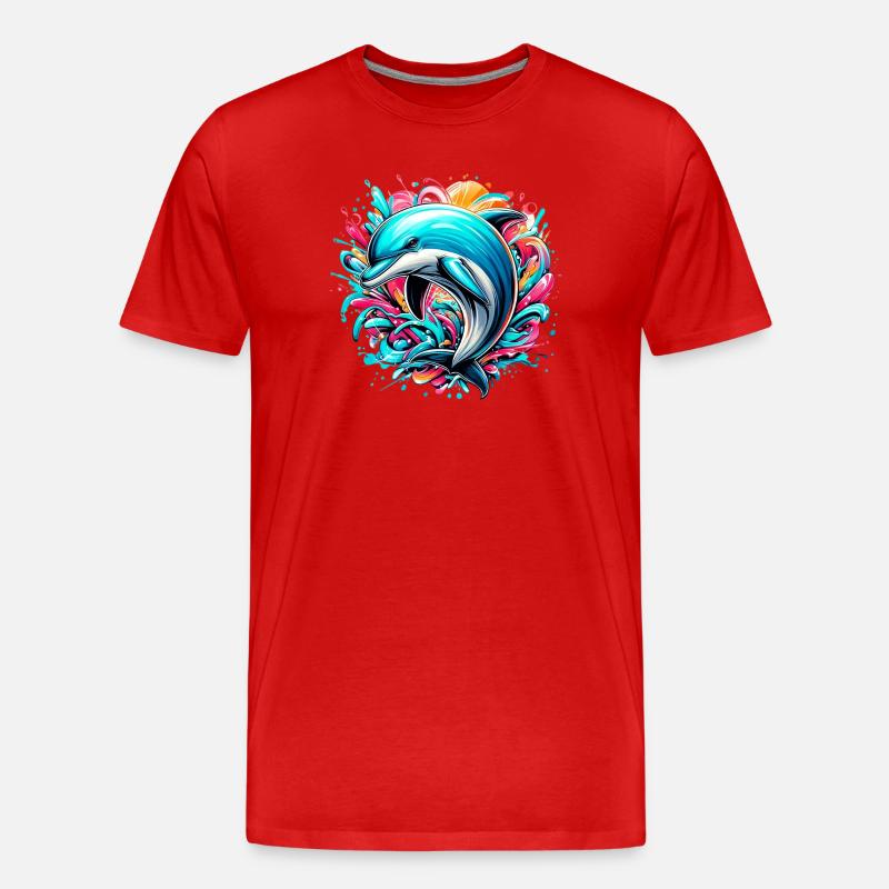 Delfin - Männer Premium Bio T-Shirt - Rot