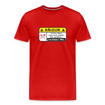 Complaining Danger - Men's Premium Organic T-Shirt - red - Front - Damien (186cm)