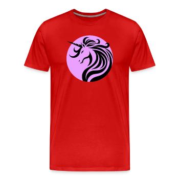 Licorne bénédiction lavande - T-shirt bio Premium Homme - rouge - Devant - Damien (186cm)