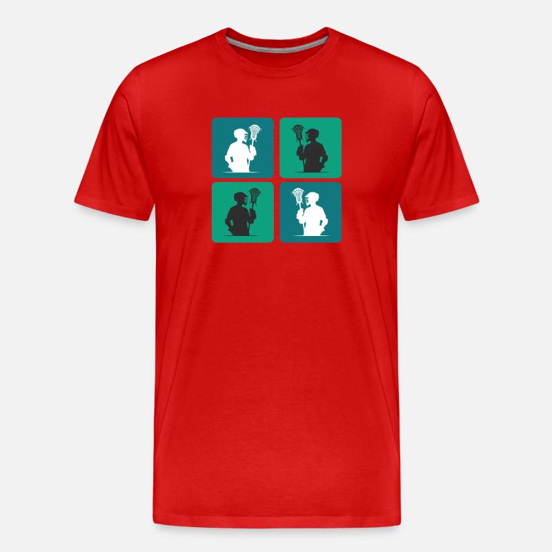 Lacrosse Design - Männer Premium Bio T-Shirt - Rot