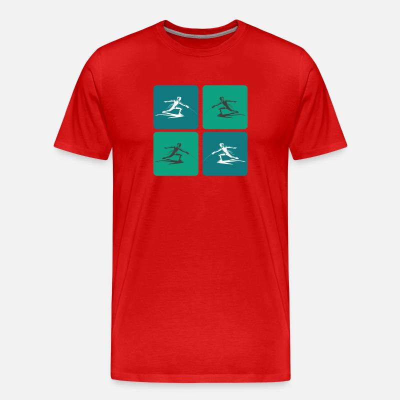 Fechten - Männer Premium Bio T-Shirt - Rot