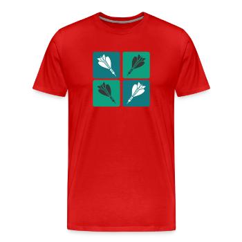 Dart Design - Männer Premium Bio T-Shirt - Rot - Vorne - Damien (186cm)