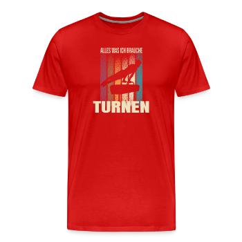 Alles was ich brauche - Turnen - Männer Premium Bio T-Shirt - Rot - Vorne - Damien (186cm)