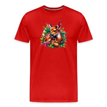 Fawn - Men's Premium Organic T-Shirt - red - Front - Damien (186cm)