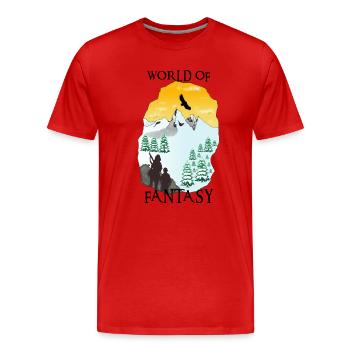 World of fantasy - Grotte - T-shirt bio Premium Homme - rouge - Devant - Damien (186cm)