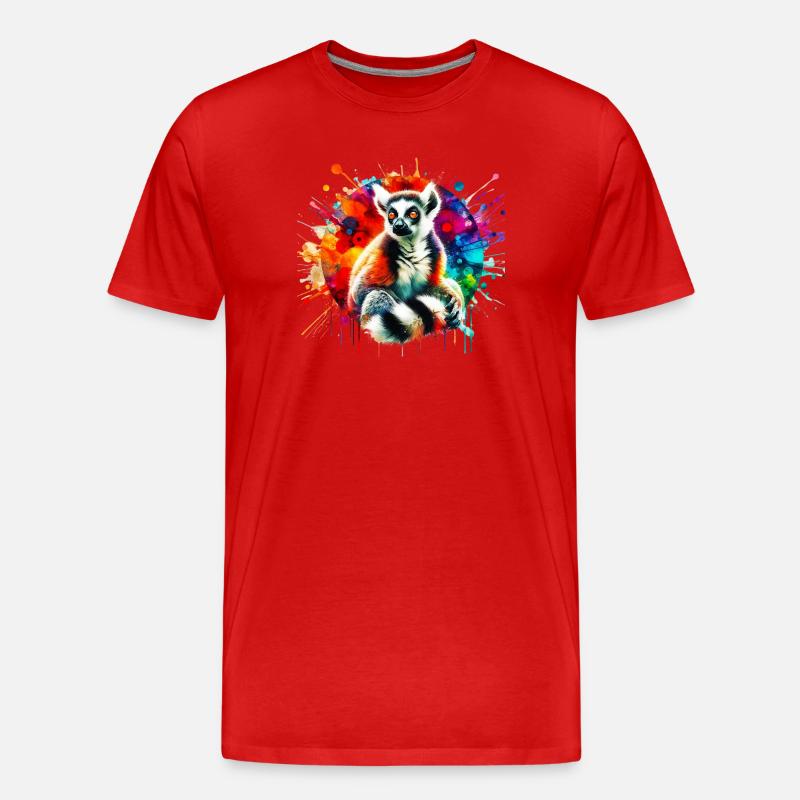 Lemur - Männer Premium Bio T-Shirt - Rot
