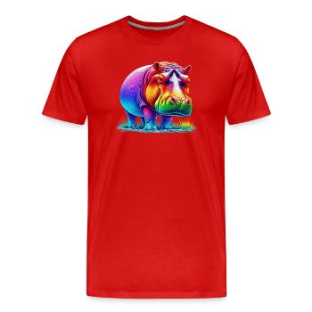 Hippopotame - T-shirt bio Premium Homme - rouge - Devant - Damien (186cm)
