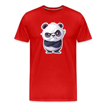 Snapped Offended Panda - Men's Premium Organic T-Shirt - red - Front - Damien (186cm)