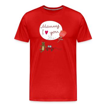 Mommy Muttertag - Männer Premium Bio T-Shirt - Rot - Vorne - Damien (186cm)