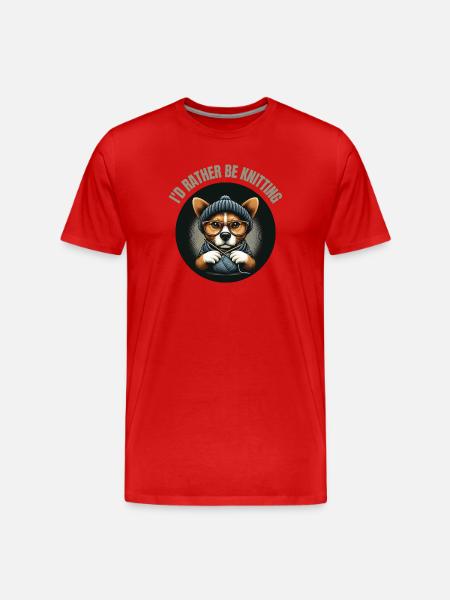 I'd rather be knitting - Men's Premium Organic T-Shirt - red