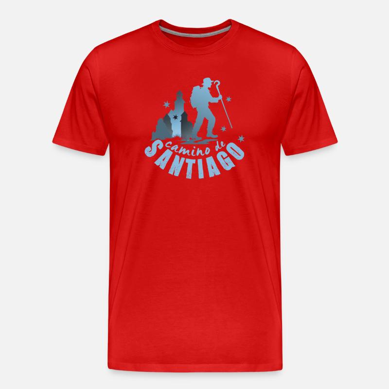 Jakobsweg, Jakobsweg - Männer Premium Bio T-Shirt - Rot