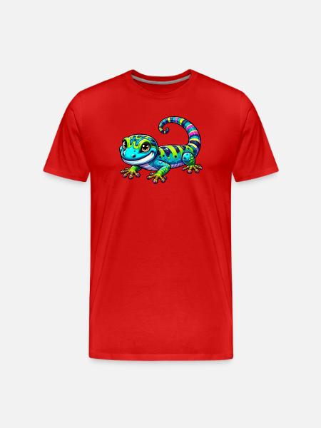 Gecko - Men's Premium Organic T-Shirt - red