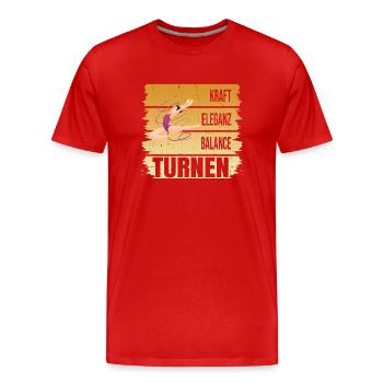 Turnen - Kraft - Eleganz - Balance - Männer Premium Bio T-Shirt - Rot - Vorne - Damien (186cm)