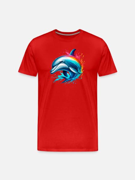 Dolphin - Men's Premium Organic T-Shirt - red