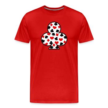 Poker Jeux d’argent Casino Jeux de cartes Jeux d’argent Poker - T-shirt bio Premium Homme - rouge - Devant - Damien (186cm)