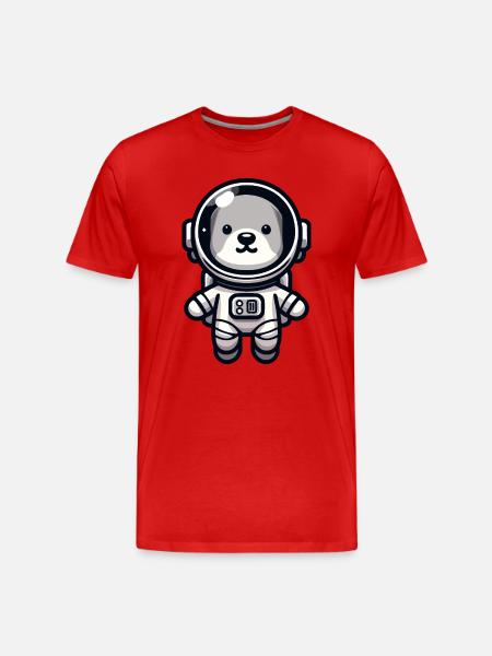 Space Paws: The Astro-Pup - Men's Premium Organic T-Shirt - red