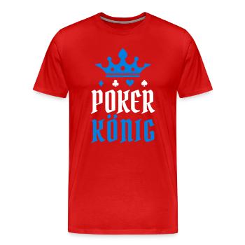 Jeu de cartes de joueur professionnel de jeu de casino Poker King - T-shirt bio Premium Homme - rouge - Devant - Damien (186cm)