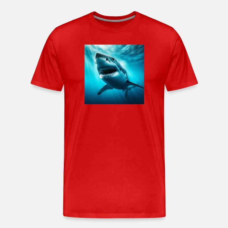 Weißer Hai - Männer Premium Bio T-Shirt - Rot
