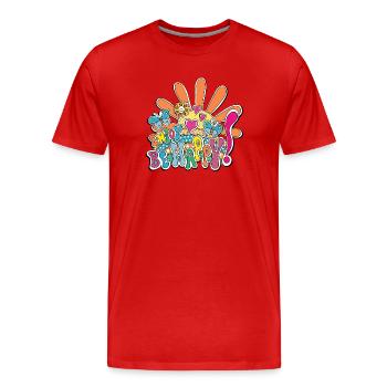 Bunte Freude Illustration - Männer Premium Bio T-Shirt - Rot - Vorne - Damien (186cm)