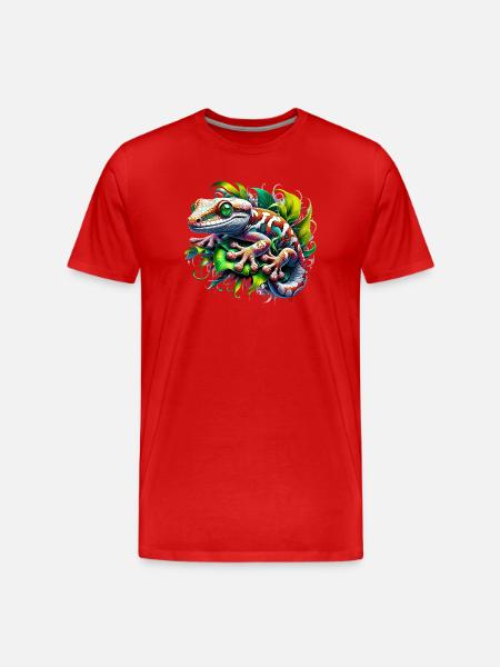 Gecko - Männer Premium Bio T-Shirt - Rot
