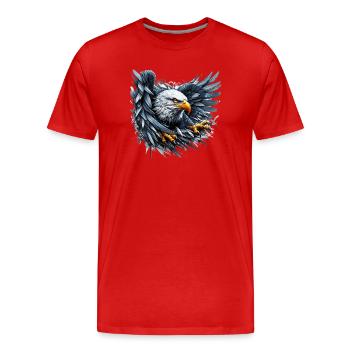 Adler - Männer Premium Bio T-Shirt - Rot - Vorne - Damien (186cm)