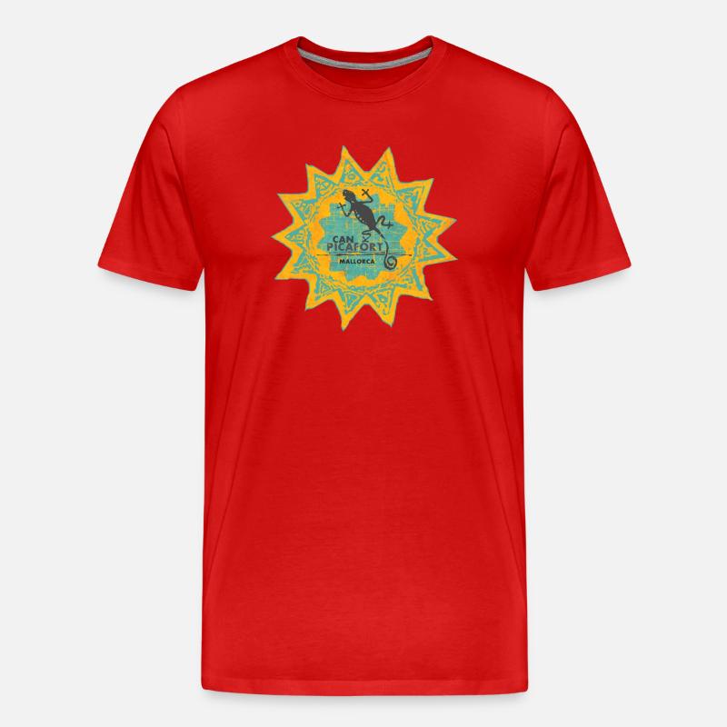Can Picafort Mallorca Sonne - Männer Premium Bio T-Shirt - Rot